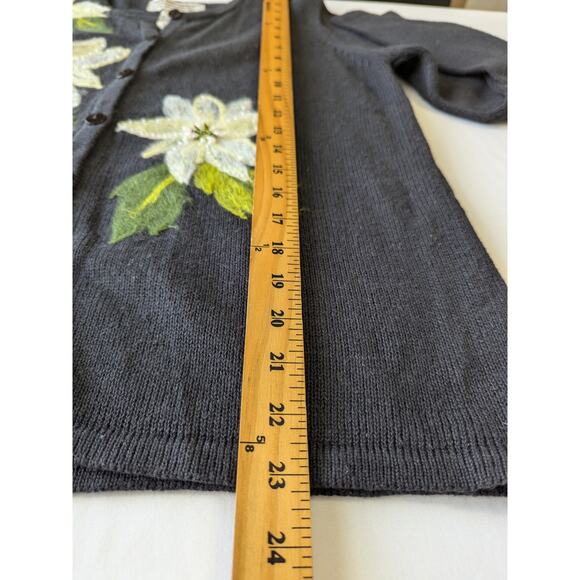 Vintage Tiara International Christmas Collection Cardigan Sweater Large Gray - Picture 8 of 8